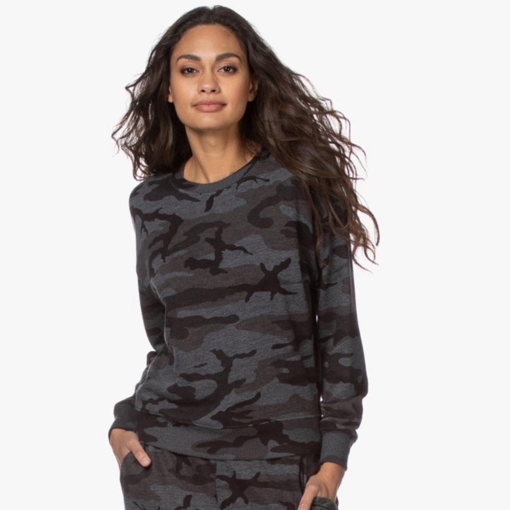 Revolve Rails Ramona Iron Camo Crewneck Sweatshirt Sweater Small